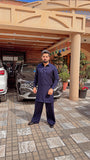 BLUE QAMEEZ AND LOOSE FIT TROUSER